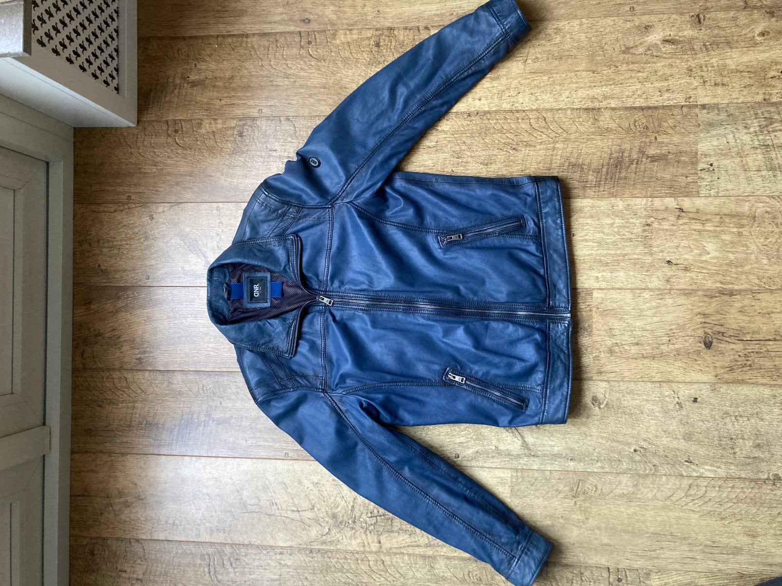 Jas tussenjas leer echt leder, Ophalen of Verzenden, Nieuw, Maat 52/54 (L), Blauw