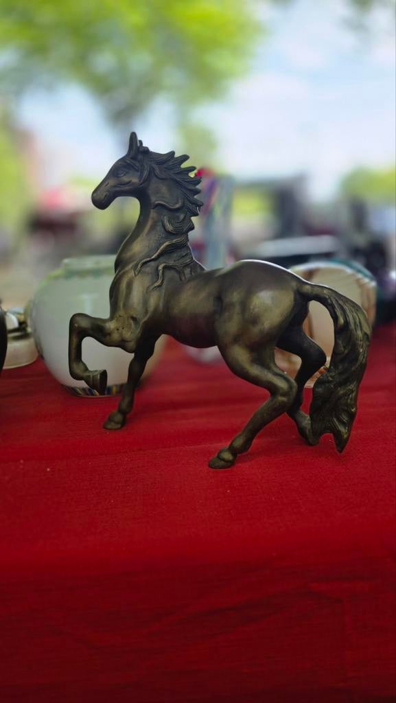 Bronzen paard 11cm hoog, 25cm lang, Ophalen of Verzenden, Brons