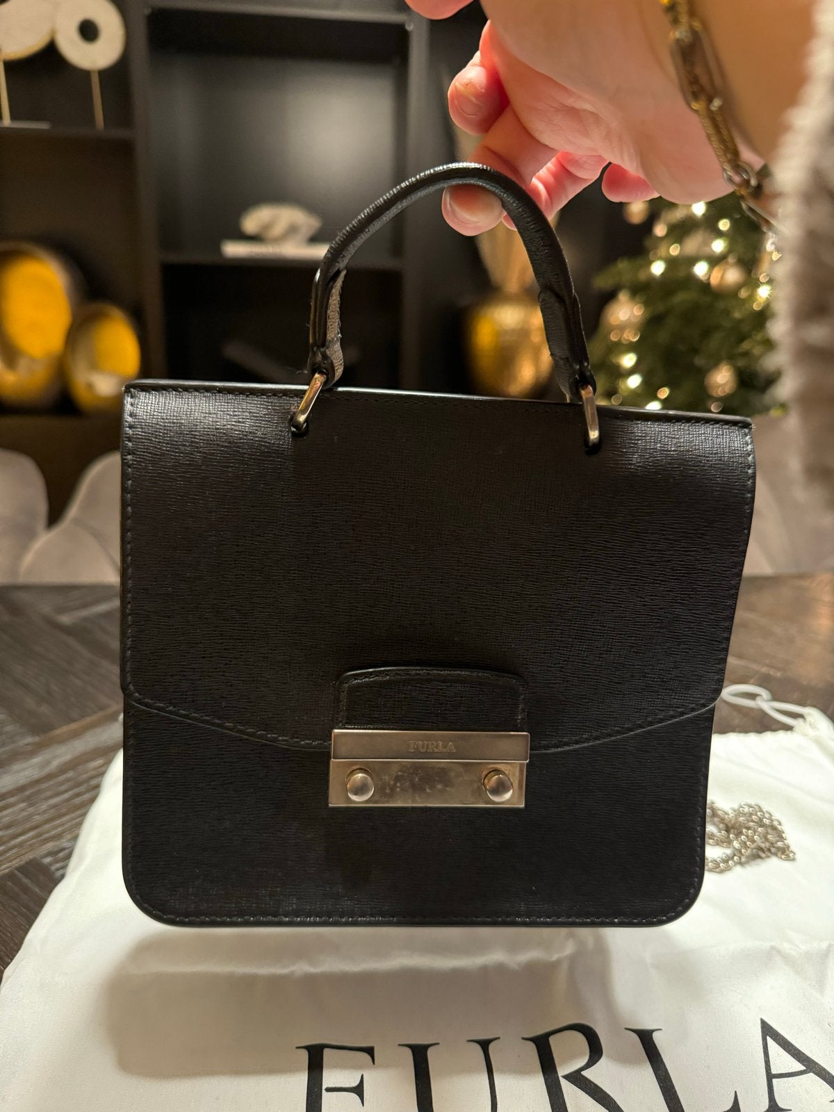 Furla Handtas Crossbody clutch Zwart, Ophalen of Verzenden, Zo goed als nieuw, Zwart, Handtas