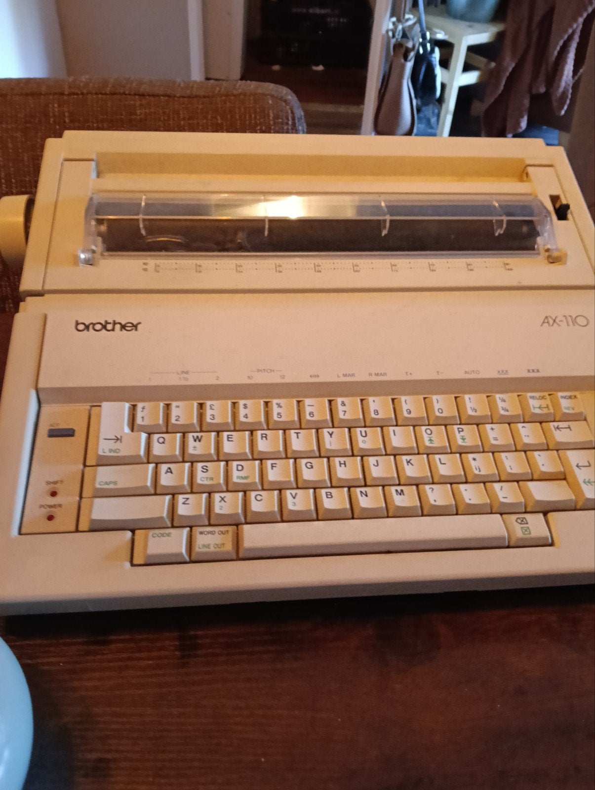 typemachine brother ax 110, Ophalen