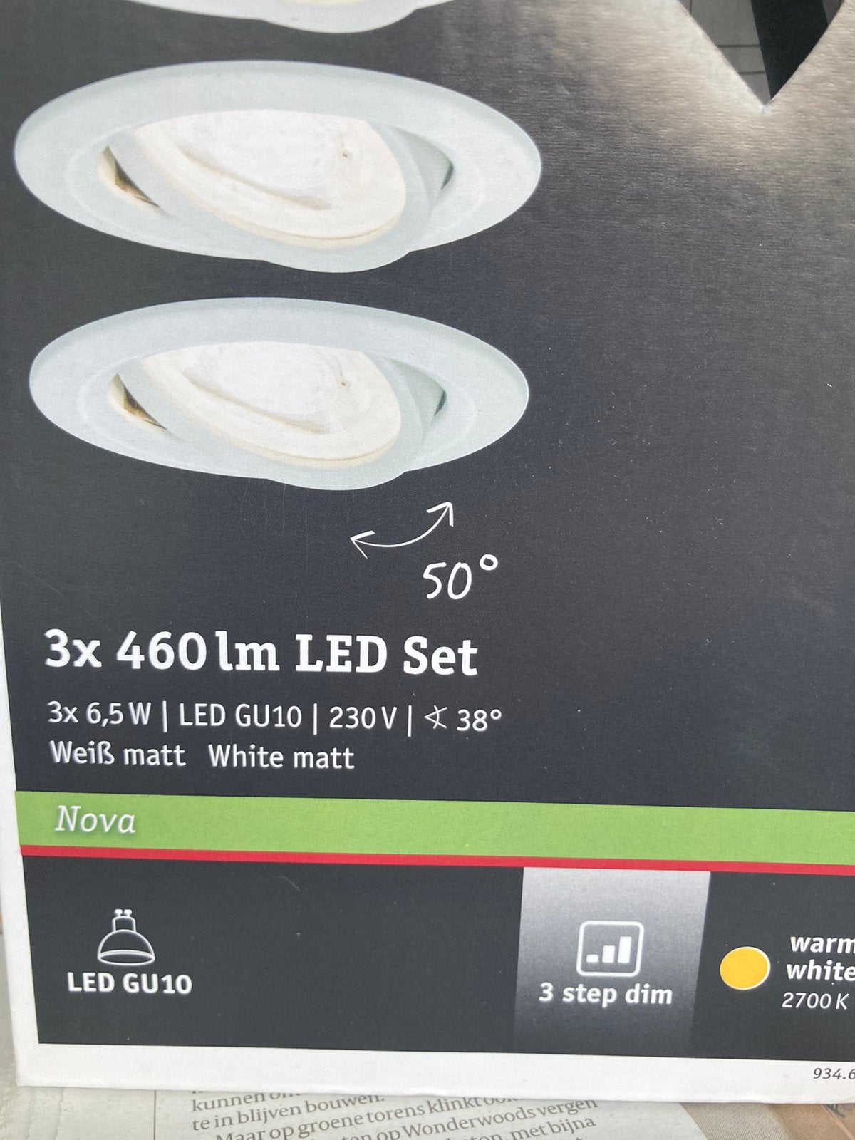 Paulmann gu10 leds 6 stuks 3 traps dimbaar 460lm, Kunststof, GU10, Nieuw, Ophalen of Verzenden