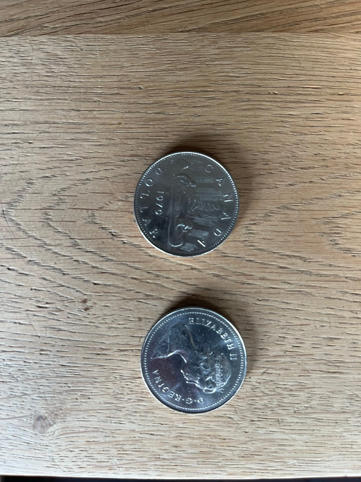 Canadese dollar munt 1979 - Elizabeth II 2x, Ophalen of Verzenden, Losse munt, Zilver