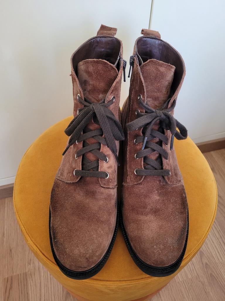 Durea cognac boots/veterschoenen met rits, maat 7,5, Durea, Bruin, Lage of Enkellaarzen, Ophalen of Verzenden