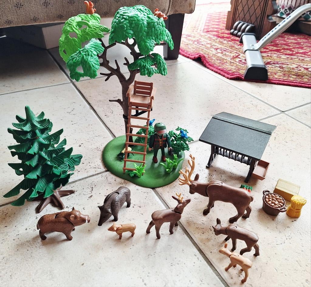 Playmobil Uitkijkpost Boswachter 4208 met Dieren, Kinderen en Baby's, Speelgoed | Playmobil, Zo goed als nieuw, Ophalen of Verzenden