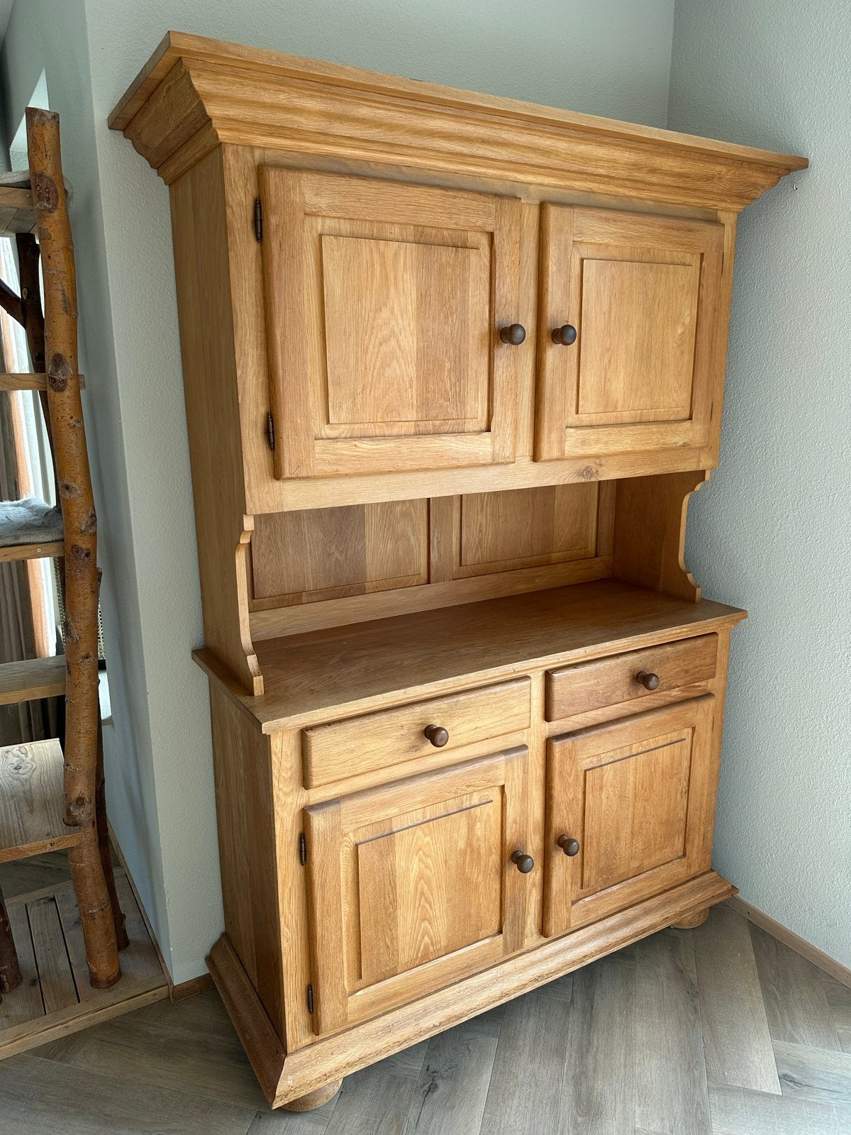 Massief eiken buffetkast - 196x142x45 cm, Ophalen, Gebruikt, 100 tot 150 cm, Eikenhout