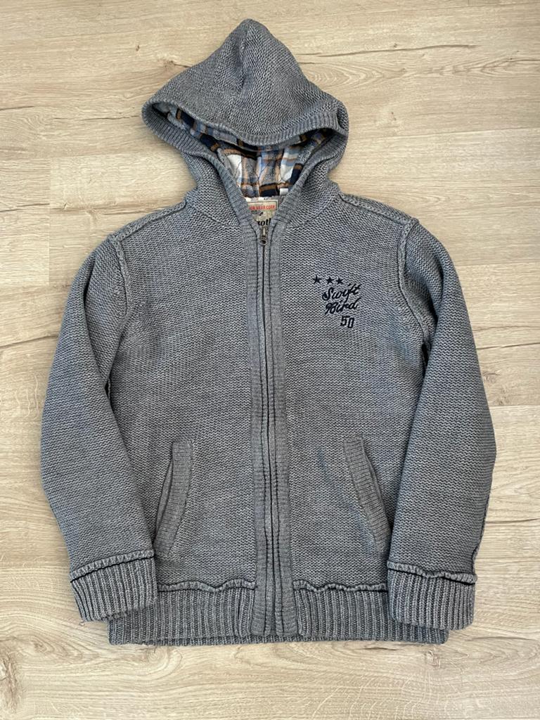 Grijs gevoerde borger vest maat 146, Ophalen of Verzenden, Zo goed als nieuw, Jongen of Meisje, Trui of Vest