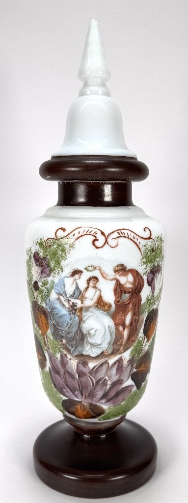 1175. Melkglazen dekselvaas, ca. 1900, Antiek en Kunst, Ophalen