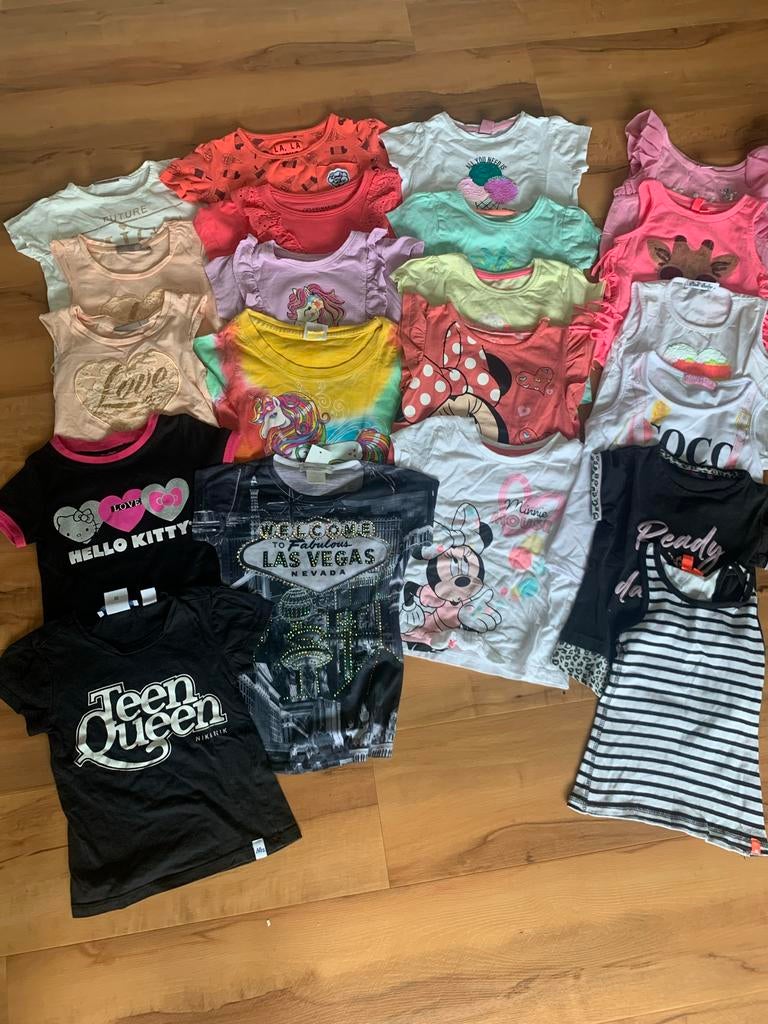 Grote partij meisjes T-shirts - Maat 104, Ophalen of Verzenden, Zo goed als nieuw, Meisje