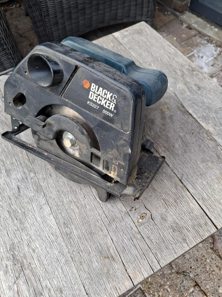 Black & Decker Cirkelzaag KS227 500W, Minder dan 30 mm, Gebruikt, Cirkelzaag, Ophalen of Verzenden