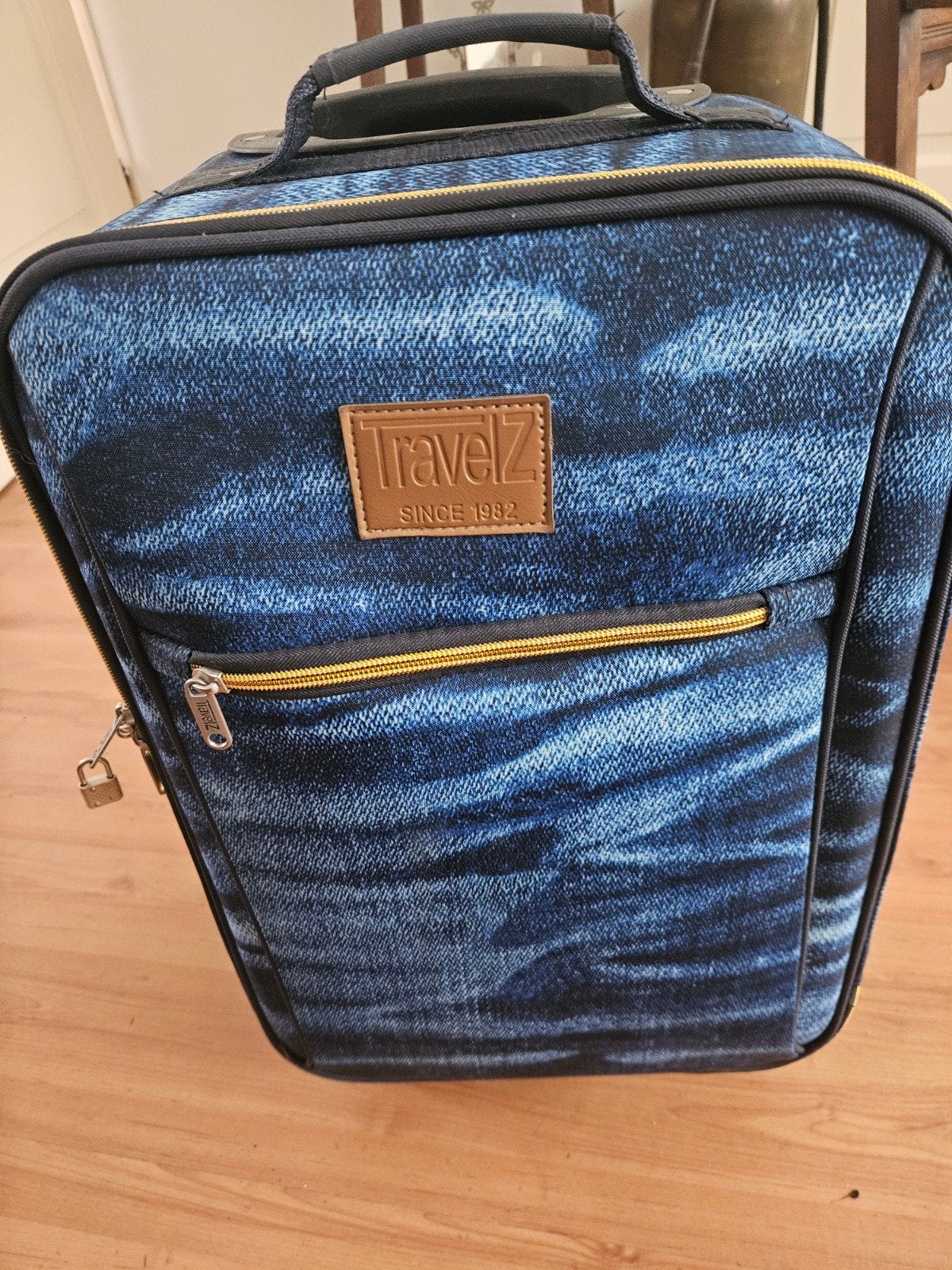 TravelZ koffer in denim look met wieltjes, Sieraden, Tassen en Uiterlijk, Ophalen of Verzenden