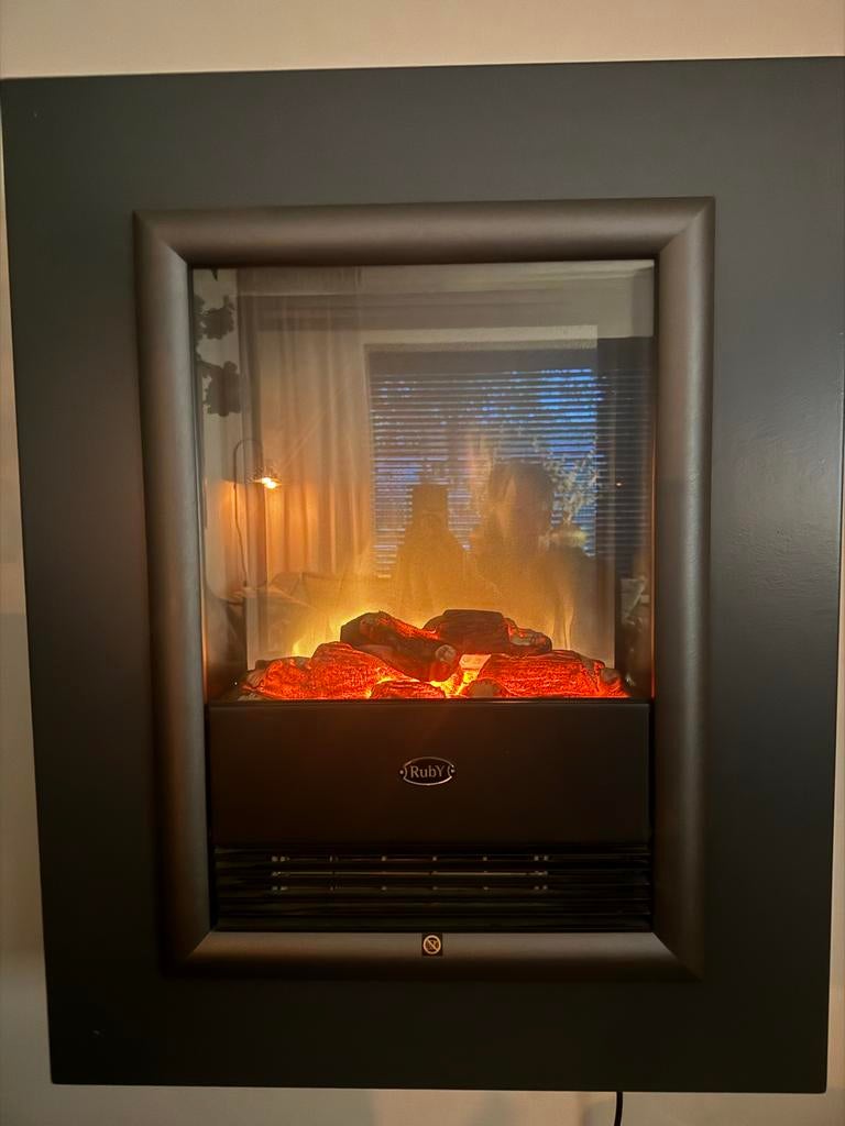 Elektronische haard met warmtefunctie, Huis en Inrichting, Haarden, Ophalen, Gebruikt, Vrijstaande haard, Elektrische haard