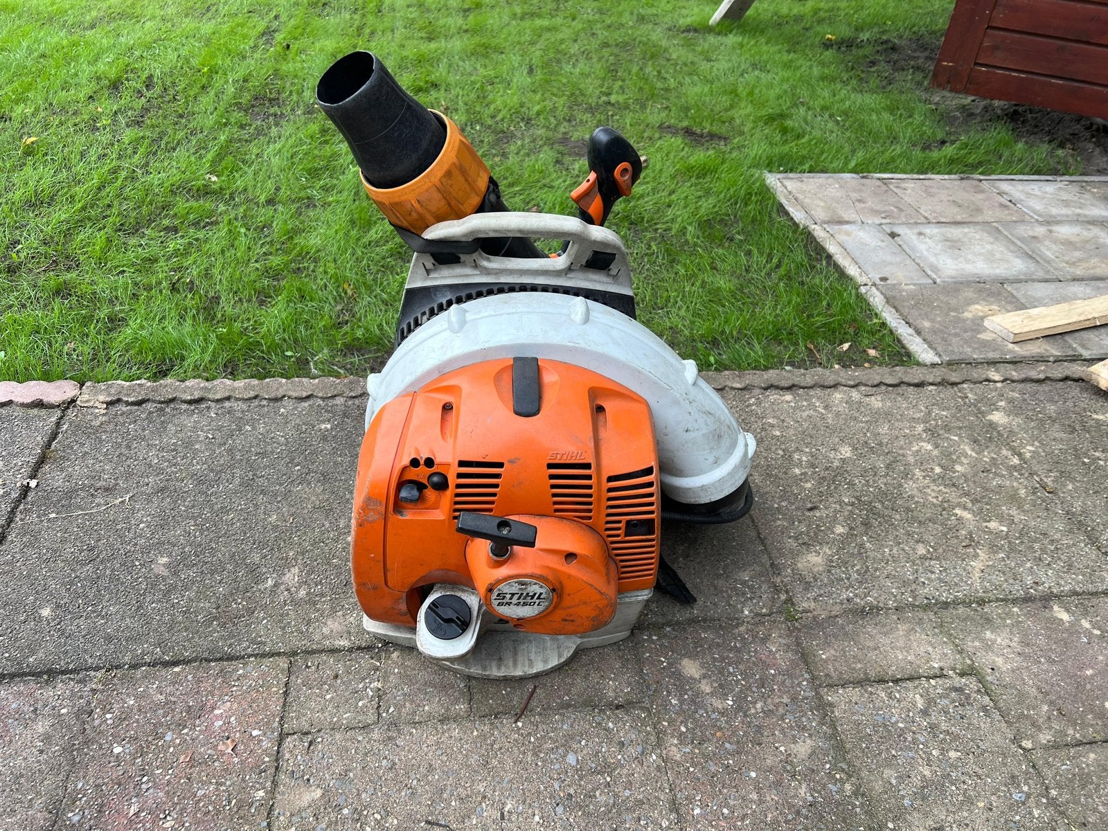 Sthil benzine bladblazer BR 450C, Gebruikt, Ruggedragen, Ophalen of Verzenden, Stihl