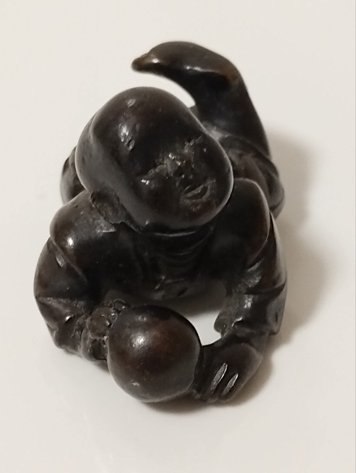 Antiek Japans bronzen netsuke, Ophalen of Verzenden