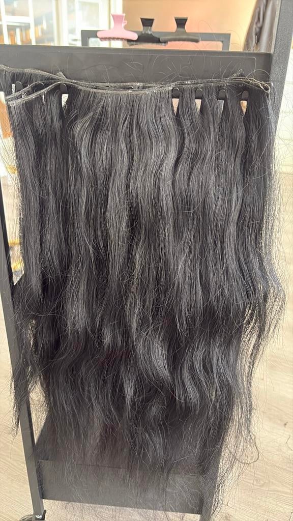 Zwarte haar extensions, Sieraden, Tassen en Uiterlijk, Uiterlijk | Haarverzorging, Gebruikt, Pruik of Haarverlenging, Ophalen of Verzenden