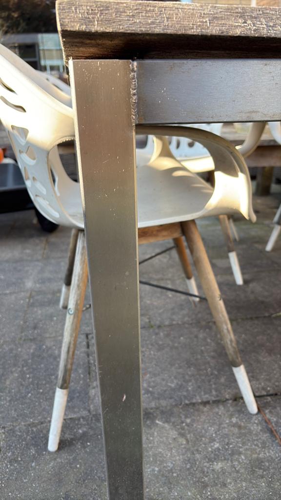 rvs frame tuintafel, Ophalen, Gebruikt, Rechthoekig, Rvs