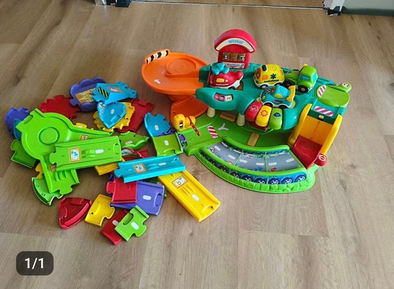 VTech Toet Toet Auto's Garage met extra wegdelen, Ophalen, Gebruikt
