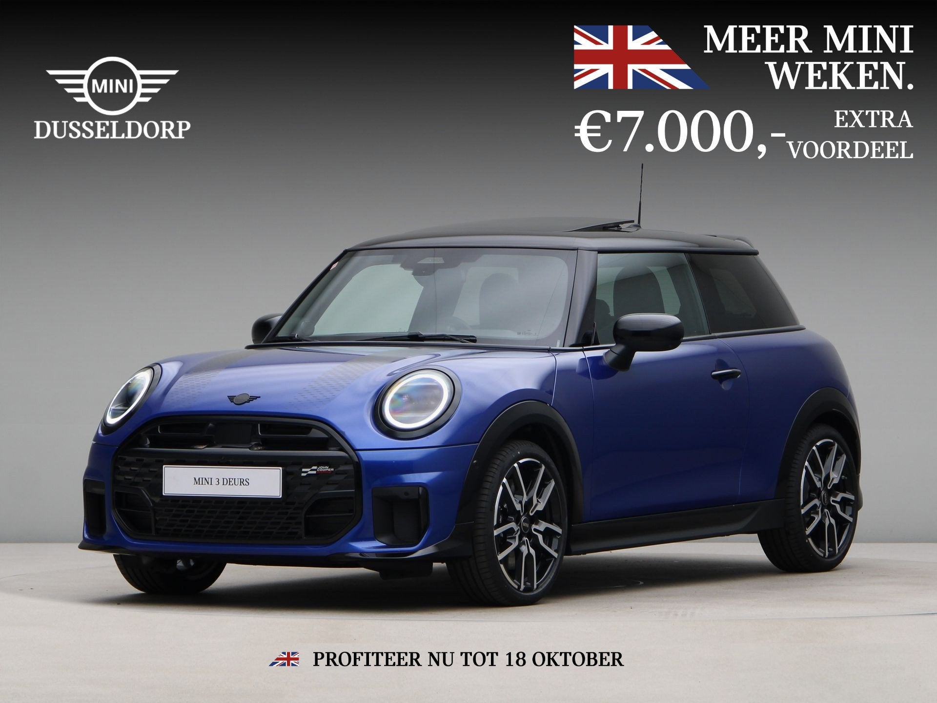 MINI Cooper S John Cooper Works Pakket XL PRIVATE LEASE EUR, Auto's, Zwart, 4 cilinders, Blauw, Bedrijf