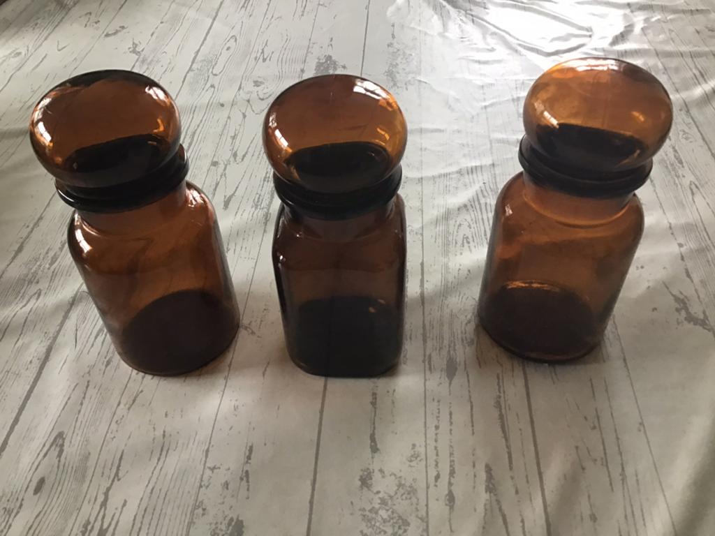 3 glazen voorraadpotten, Ophalen of Verzenden, Zo goed als nieuw