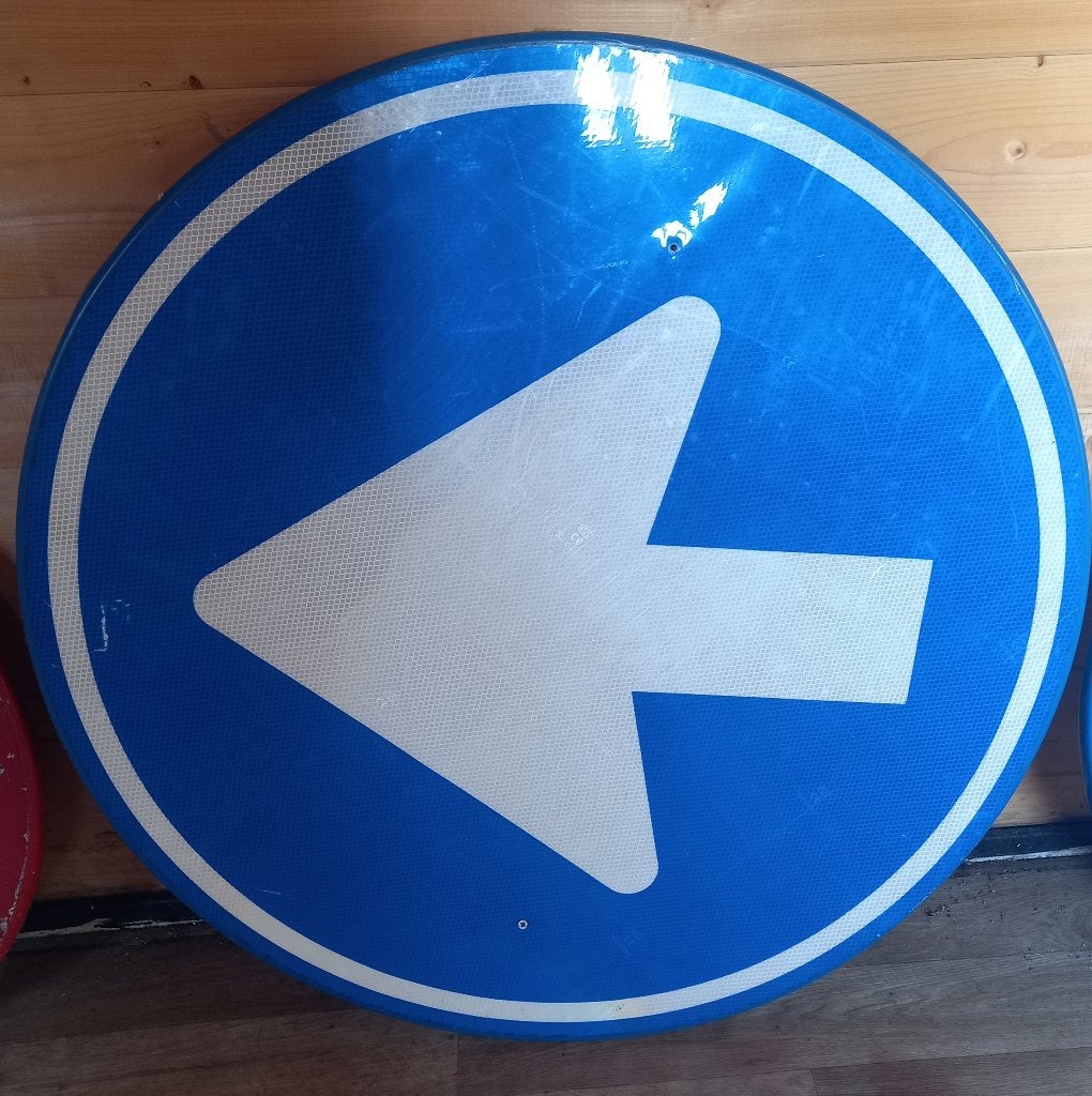 verkeersbord rond pijl doorsnede 80 cm, Ophalen, Reclamebord