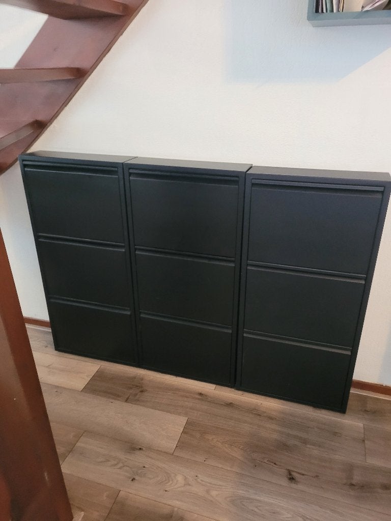 Schoenenkast, Huis en Inrichting, Kasten | Schoenenkasten, Ophalen, Zo goed als nieuw, Metaal, zwart