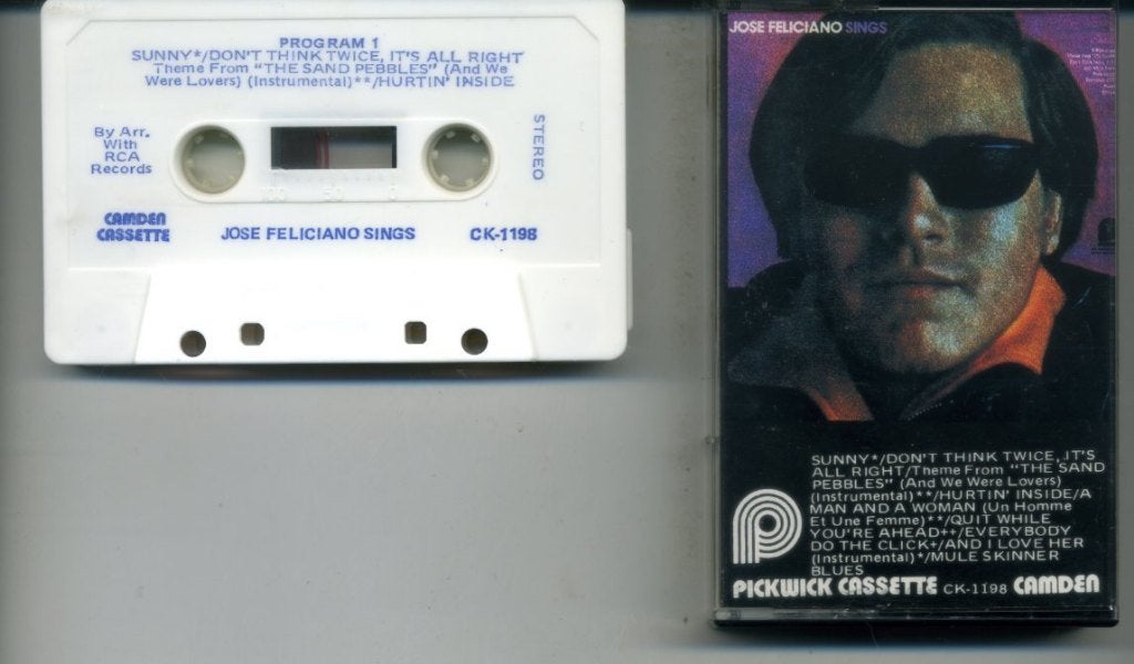 Jose Feliciano - Sings 9 nrs cassette 1972 ZGAN, Cd's en Dvd's, Latin en Salsa, 1 bandje, Ophalen of Verzenden, Zo goed als nieuw