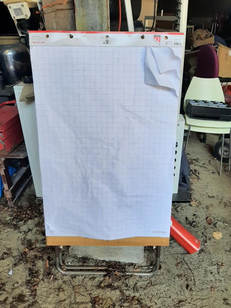 Staande houten Flipover, Ophalen, Gebruikt, Whiteboard