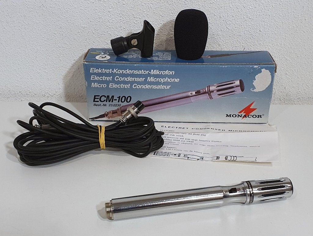 Vintage Electret Microfoon ECM-100 - 50-18.000 Hz, S, Ophalen of Verzenden, Zo goed als nieuw, S