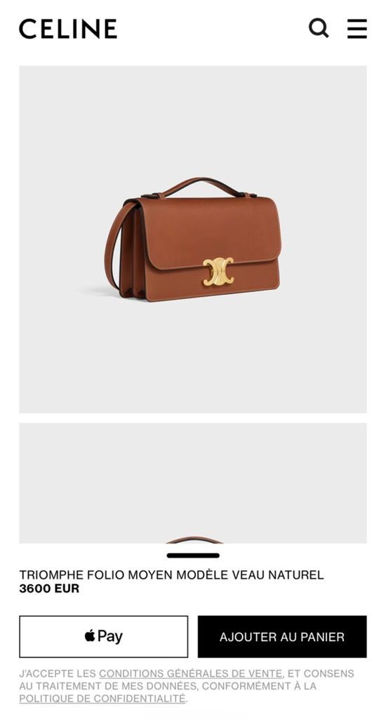 Celine triomph folio molen tas, Ophalen of Verzenden, Nieuw, Bruin, Handtas