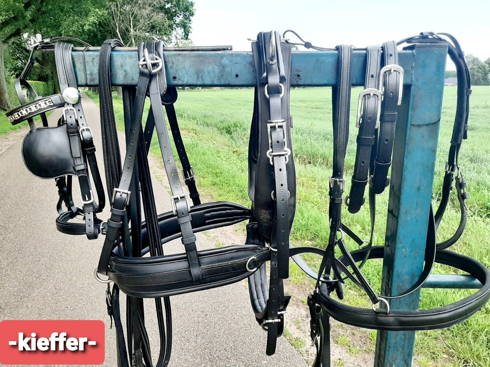 💢-KIEFFER- BIOTHANE ZEER MOOI COB ENKELSPAN TUIG 350 €, Ophalen of Verzenden, Zo goed als nieuw, Dressuur