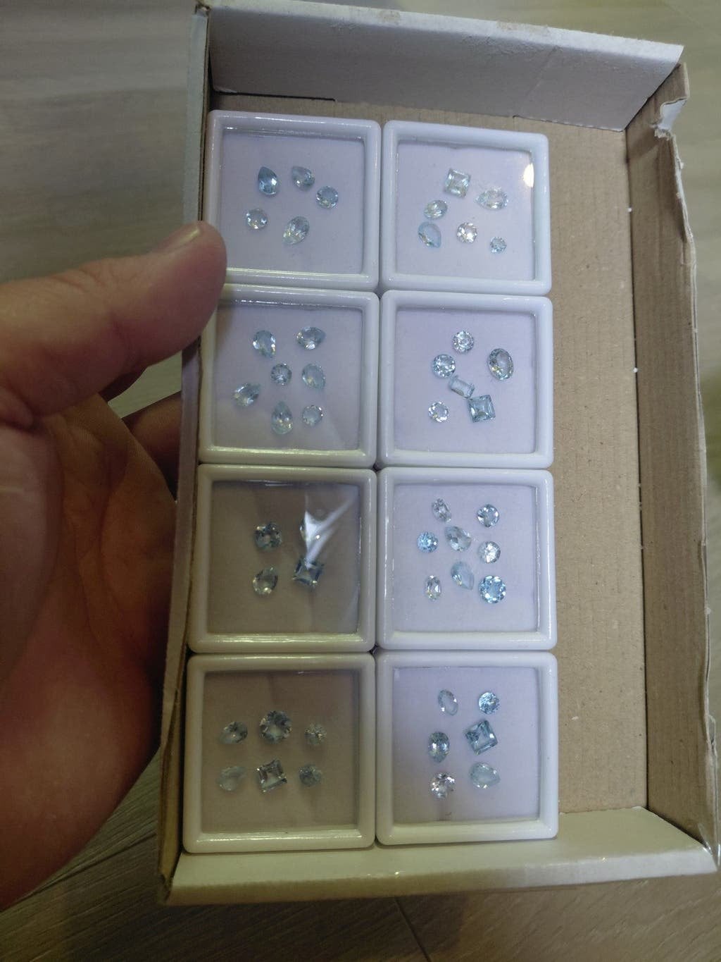 Partij met sky blue topaas 7, Sieraden, Tassen en Uiterlijk, Ophalen of Verzenden, Nieuw