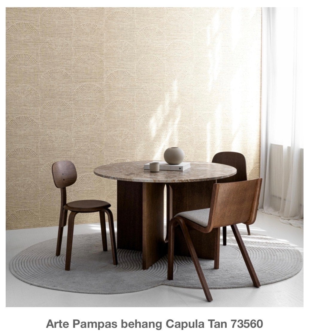 Arte Pampas Capula Tan Behang - Luxe Wandbekleding, Ophalen of Verzenden, Minder dan 10 m², Beige