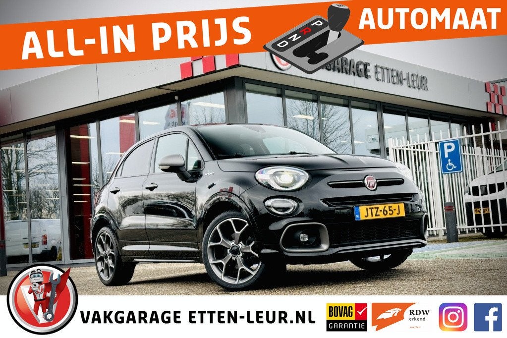 Fiat 500X 1.3 150PK Sport | CAMERA | CARPLAY + ANDROID | ADA, 12 maanden, Gebruikt, 4 cilinders, Zwart