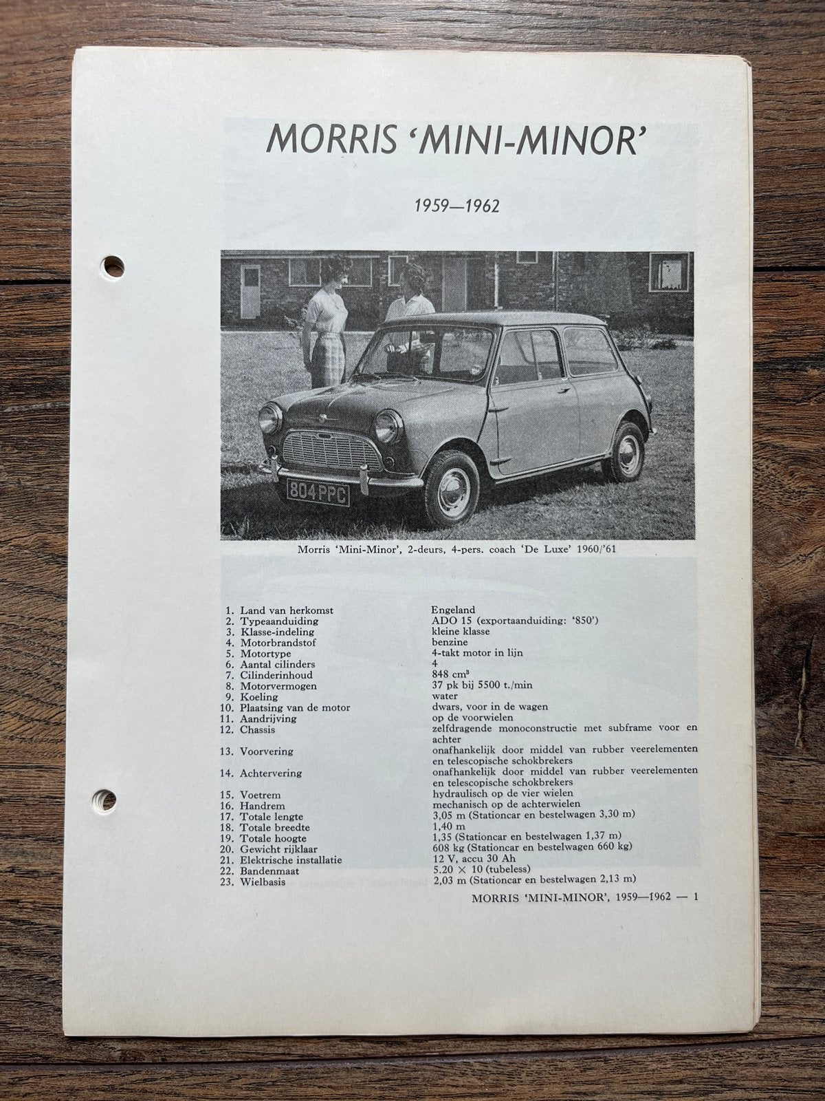 Kluwer Autotechnisch Handboek Morris Mini-Minor 1959-1962, Boeken, Ophalen of Verzenden, Gelezen, Overige merken