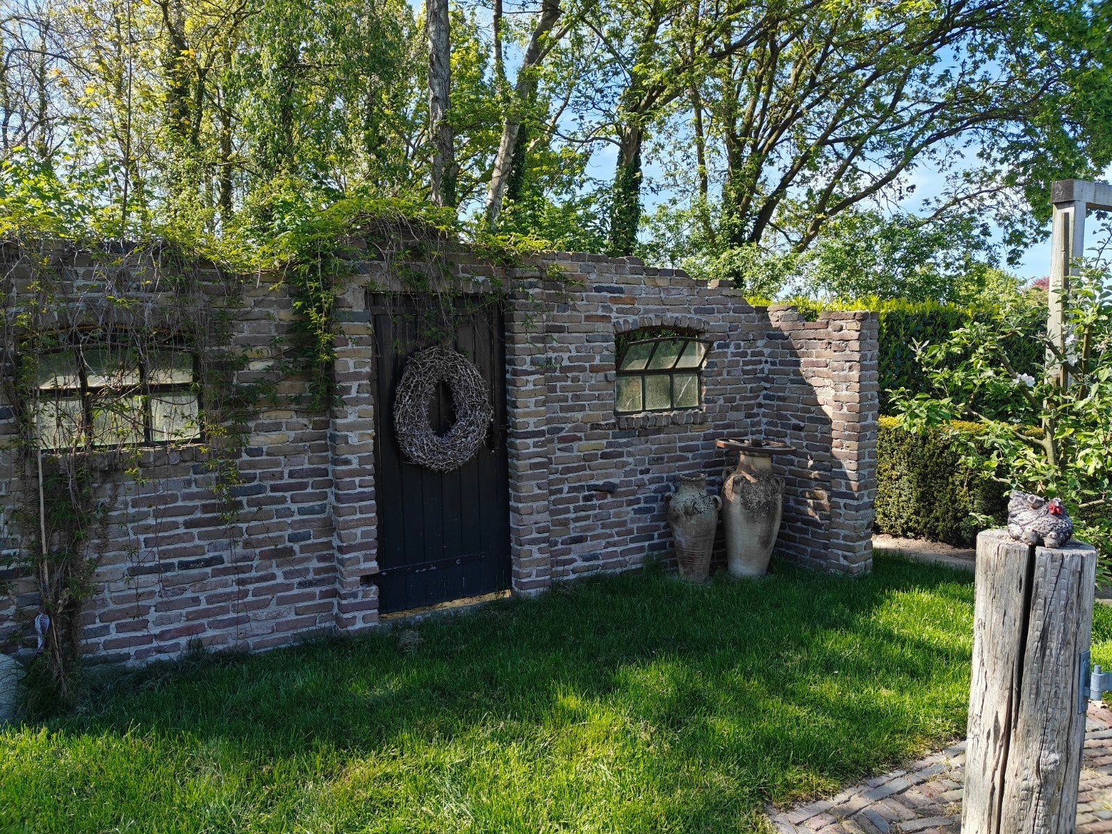 1 Oude stalraam met metalen frame - decoratief, Ophalen, Gebruikt