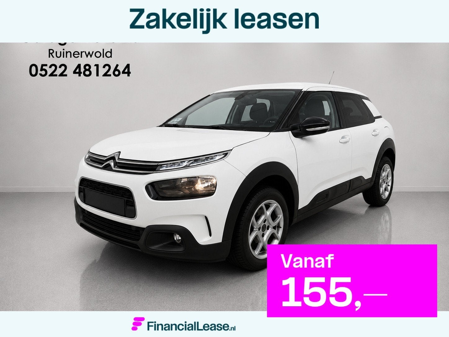 Citroen C4 Cactus 1.2 PureTech Feel-NL auto-Navi-Trekhaak-, Voorwielaandrijving, Stof, 1199 cc, Wit