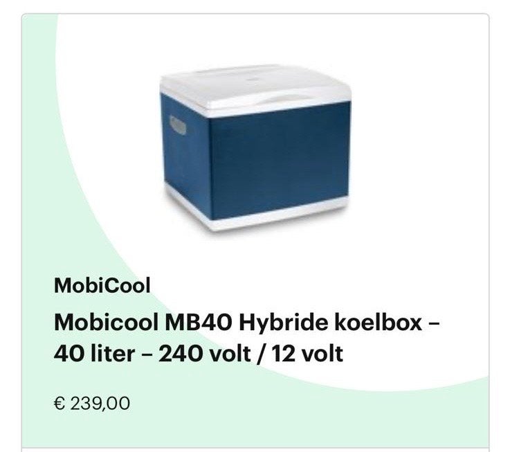 Mobicool MB40 Hybride koelbox - 40 liter - Zo goed als nieuw, Ophalen, Zo goed als nieuw, Koelbox, Compressor