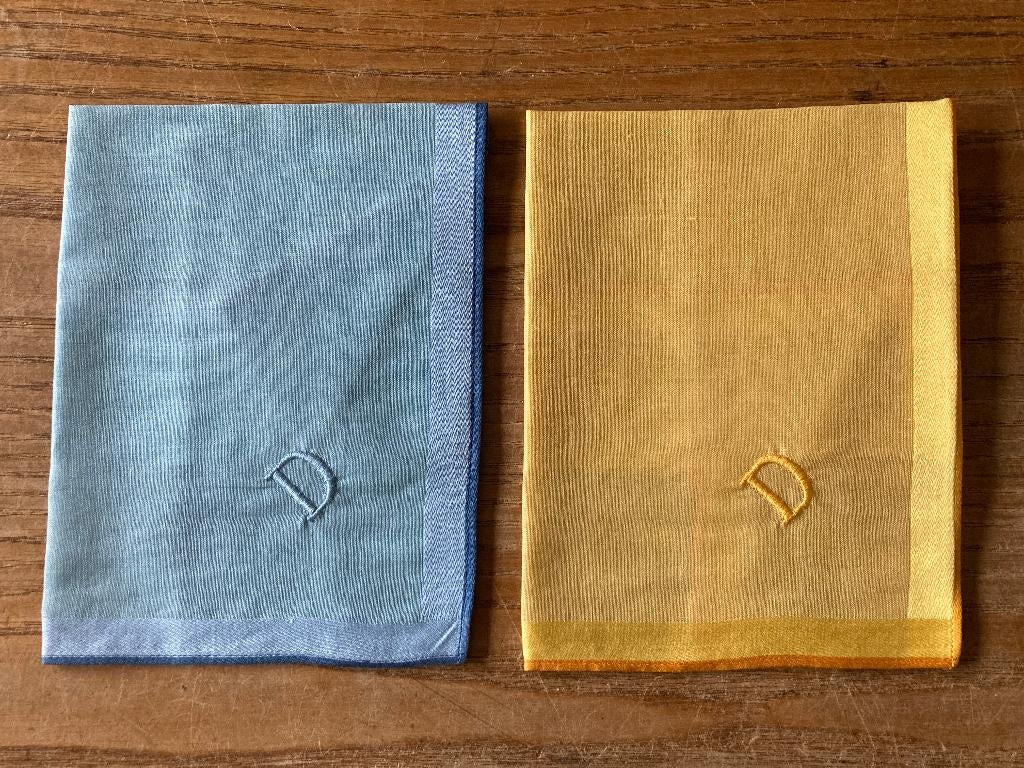 Vintage dames zakdoekjes dameszakdoekje - monogram D - nieuw, Ophalen of Verzenden