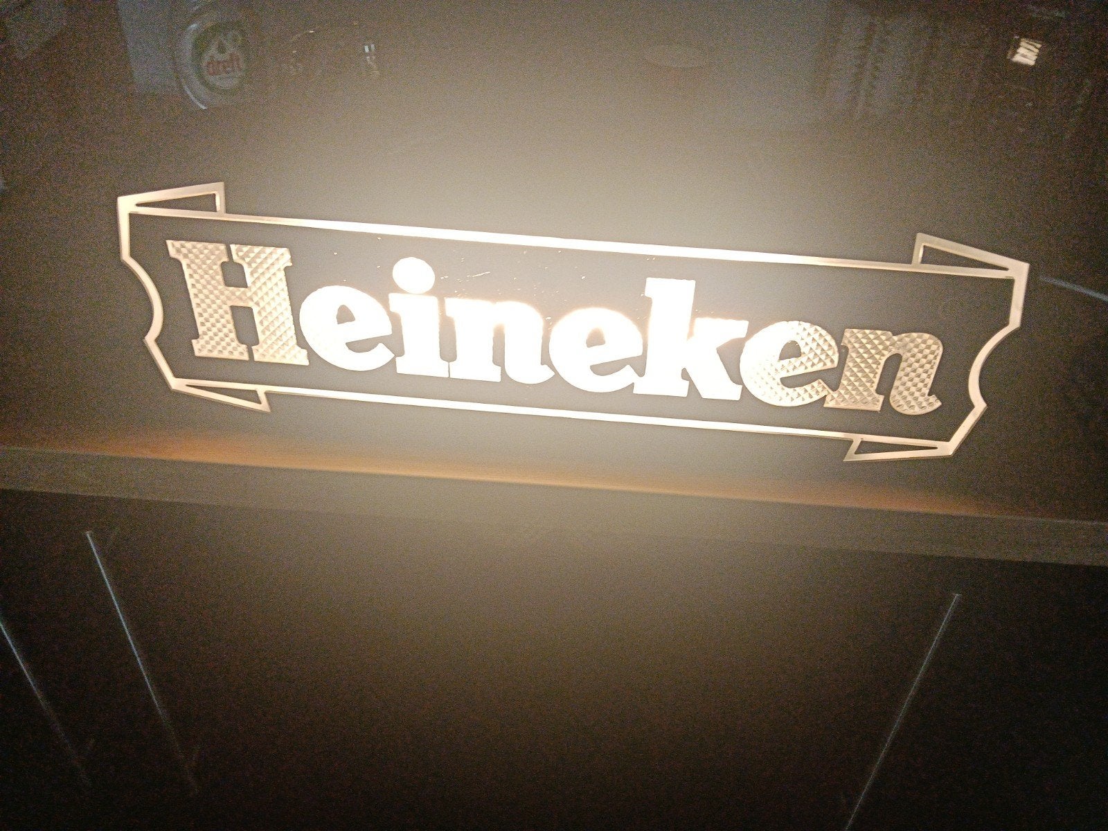 Heineken Lichtbak - Vintage Reclamebord uit Amerika, Ophalen of Verzenden, Gebruikt, Reclamebord, Plaat of Schild, Heineken
