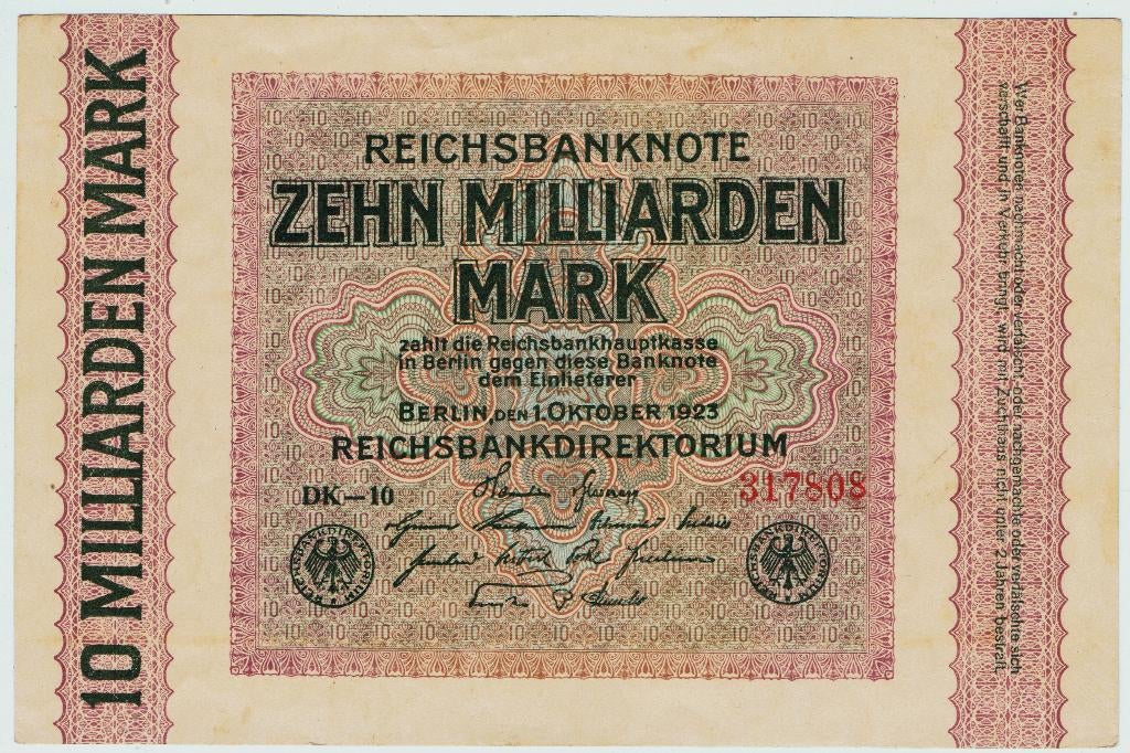 21-811 Duitsland 10 miljard mark 1923, Postzegels en Munten, Bankbiljetten | Europa | Niet-Eurobiljetten, Ophalen of Verzenden