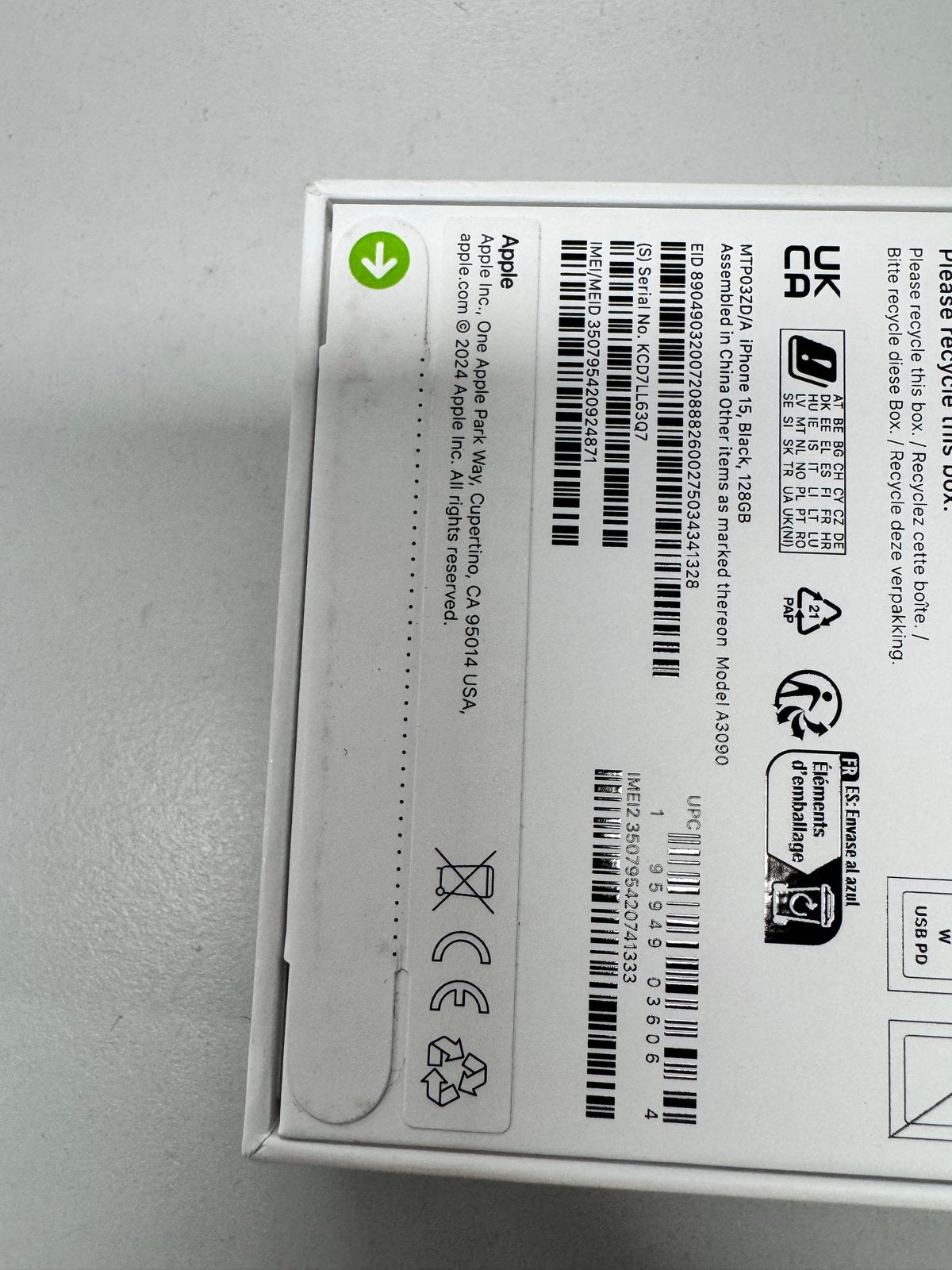 Nieuw gesealde iPhone 15, 128GB, Zwart met aankoopbon, 128 GB, IPhone 15, Zwart, Nieuw
