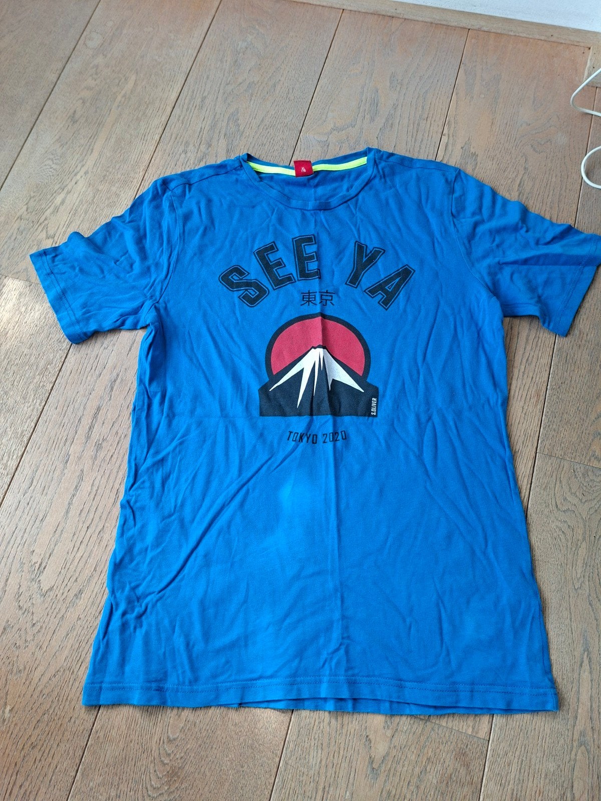 Blauw T-shirt 'See Ya Tokyo 2020' Maat  176, Onbekend, Blauw, Maat 56/58 (XL), Ophalen of Verzenden