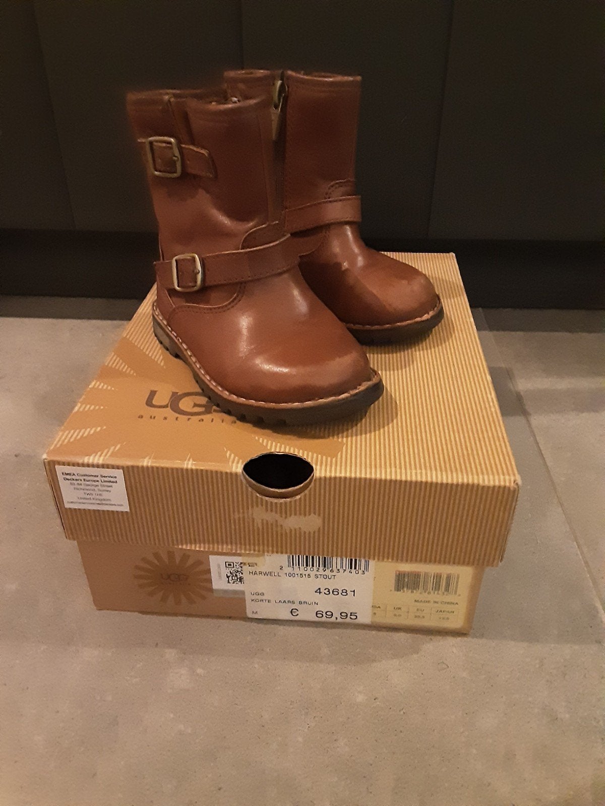 Uggs harwell laarsjes winter maat 22,5 bruin jongen meisje, Ophalen of Verzenden, Gebruikt, Jongen of Meisje, Laarzen
