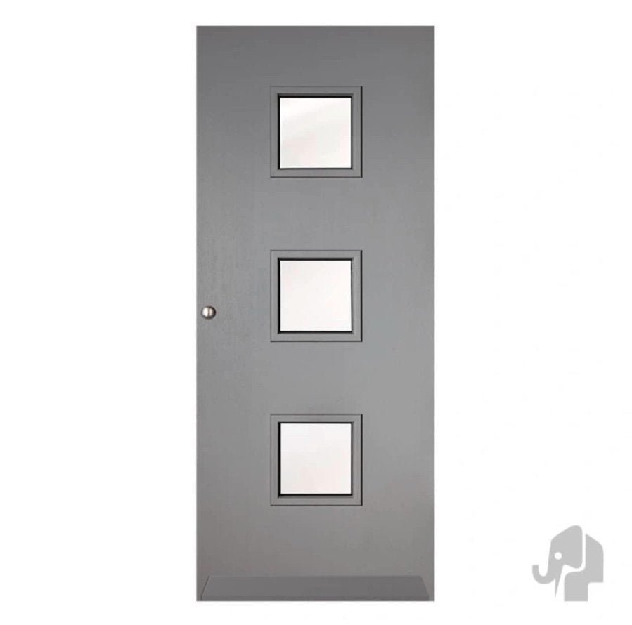Voordeur Kaprun met HR++ isolatieglas grijs voorbehandeld, Niet ingevuld, 80 tot 100 cm, Niet ingevuld, Nieuw