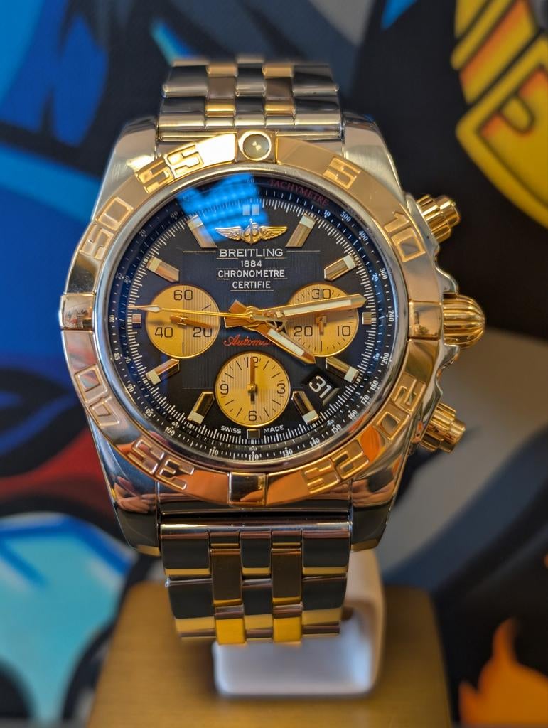 Breitling Chronomat B01 cb0110 zwarte wijzerplaat, Sieraden, Tassen en Uiterlijk, Horloges | Heren, Ophalen of Verzenden, Zo goed als nieuw