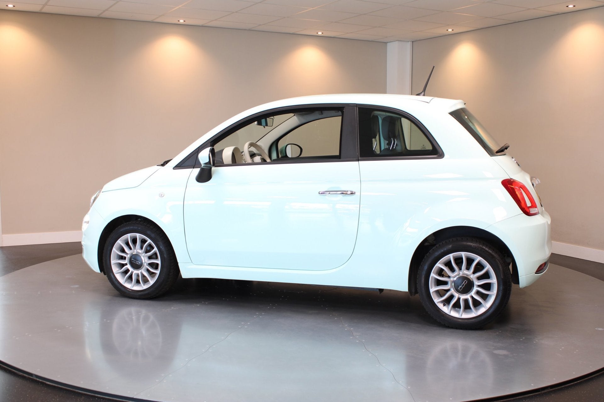 Fiat 500 0.9 TwinAir Turbo Popstar *Mint-groen* Top-onderhou, Auto's, Fiat, Voorwielaandrijving, Start-stop-systeem, Gebruikt