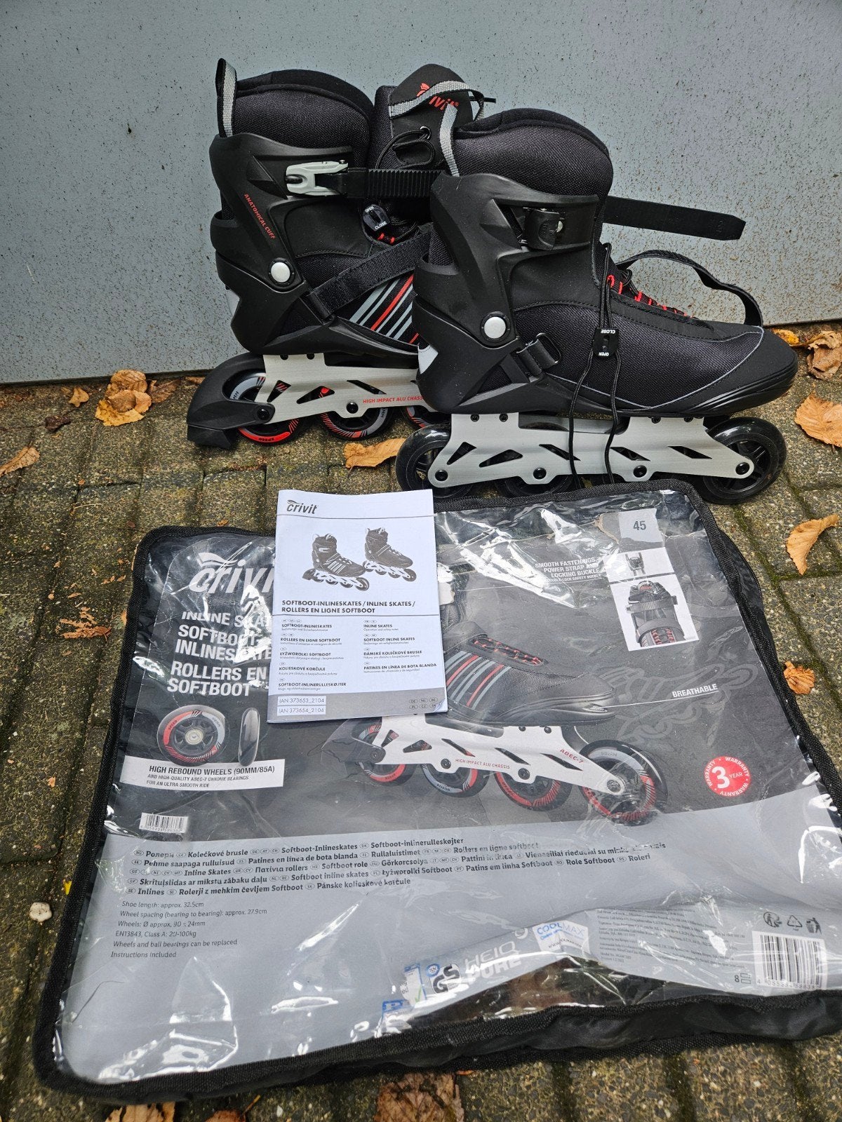 Crivit inline skates - maat 45 - niet gebruikt, Overige merken, Nieuw, Ophalen of Verzenden, Inline skates 4 wielen