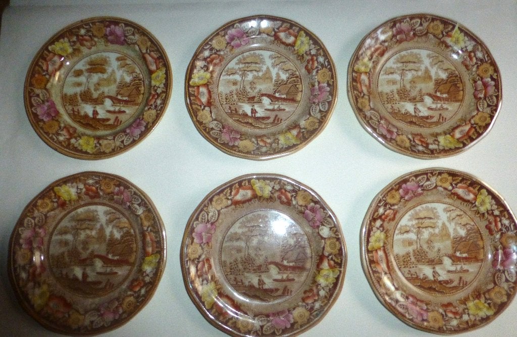 6 HELE MOOIE GEKLEURDE PETRUS RAGOUT BORDEN, Antiek en Kunst, Ophalen of Verzenden