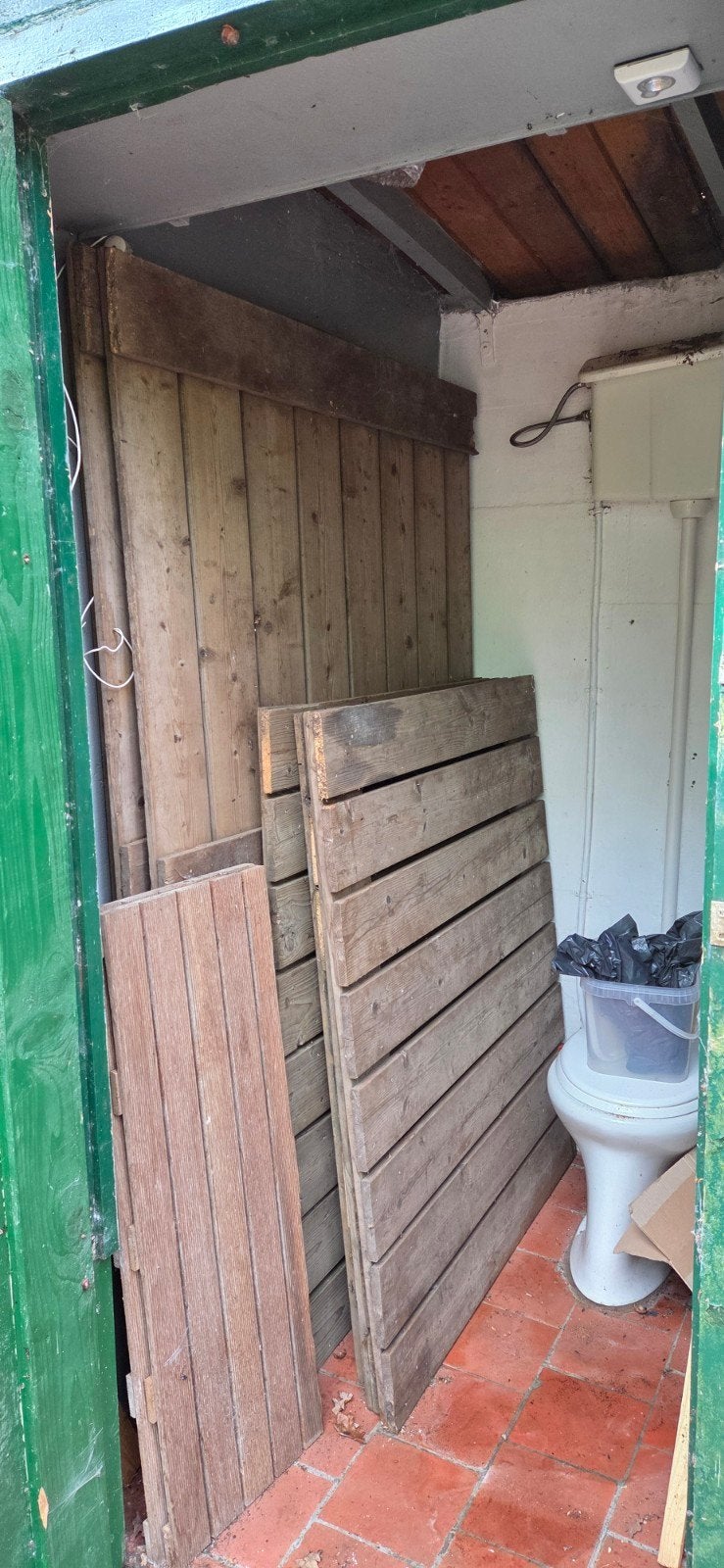 Vlonderplanken voortent caravan, Ophalen, Gebruikt