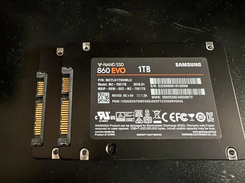 Samsung 860 EVO 1TB SSD -, Computers en Software, Harde schijven, Intern, Server, Ophalen of Verzenden, Zo goed als nieuw