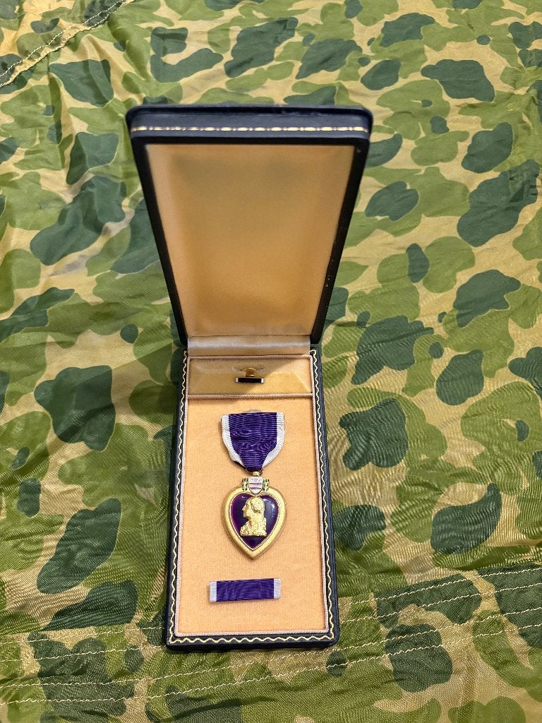 Tweede wereldoorlog US purple heart in doos, Ophalen of Verzenden, Landmacht, Amerika, Lintje, Medaille of Wings